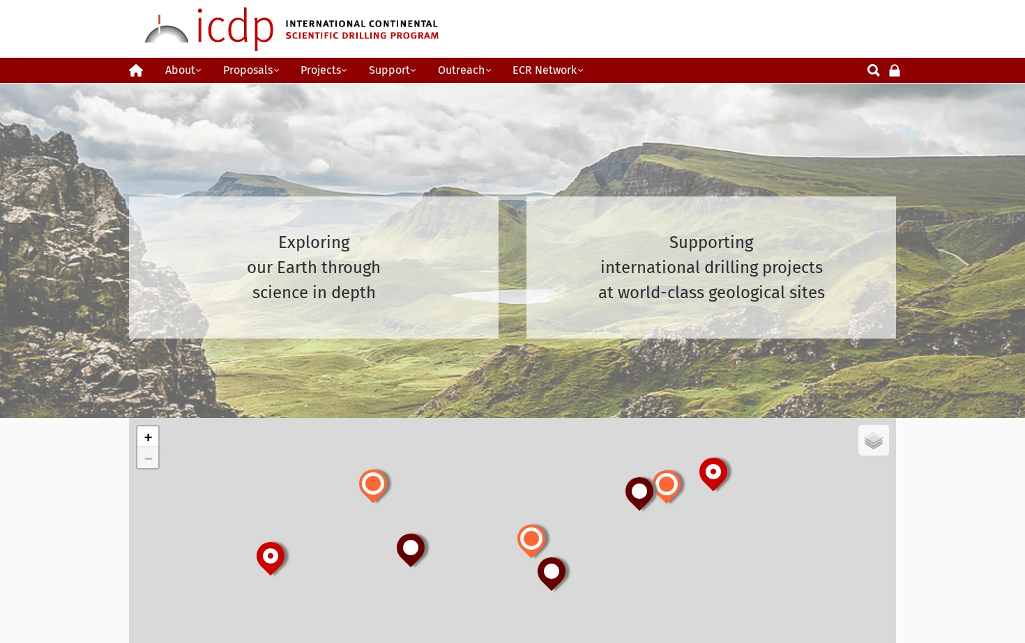 ICDP - The International Continental Scientific Drilling Program 页面快照